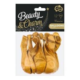 Balon gumowy Beauty&Charm metaliki złote 10szt. złoty metaliczny 300mm 12cal Godan (CB-1MZL) Godan