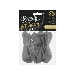 Balon gumowy Beauty&Charm, pastelowe 10 szt. szary 300mm 12cal Godan (CB-1PSZ) Godan