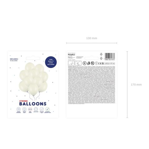 Balon gumowy Party Deco BALONY STRONG pastelowy 10 szt kremowy 270mm Partydeco (SB12P-079J-10) Partydeco
