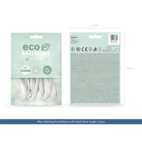 Balon gumowy Pastel Eco Balloons biały 260mm Partydeco (ECO26P-008-10) Partydeco