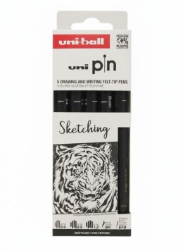 Cienkopis kreślarski SKETCHING 5 szt ASP017 wkład mix mixmm 1kol. Uni (206469) Uni