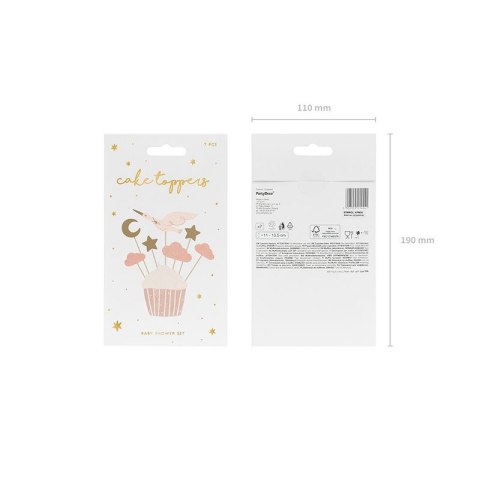 Dekoracja do muffinek - Bocian, 11-12 cm (1 op. / 7 szt.) Partydeco (KPM30) Partydeco