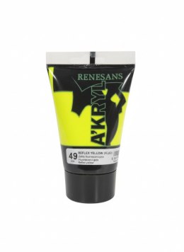Farba akrylowa Żółta fluorescencyjna kolor: Żółta fluorescencyjna 100ml Renesans (49) Renesans
