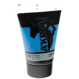 Farba akrylowa satynowa kolor: błękit nieba 100ml Renesans (19) Renesans