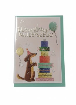 Kartka składana B6 Karnet B6 JAMNIK Z PREZENTAMI Henry (5908451983383) Henry