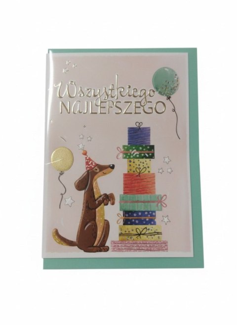 Kartka składana B6 Karnet B6 JAMNIK Z PREZENTAMI Henry (5908451983383) Henry