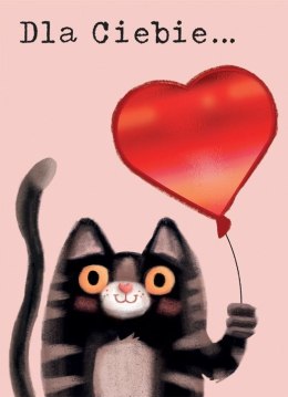 Kartka składana B6 Karnet B6 Walentynki KOT Z BALONEM Henry (5905701487547) Henry