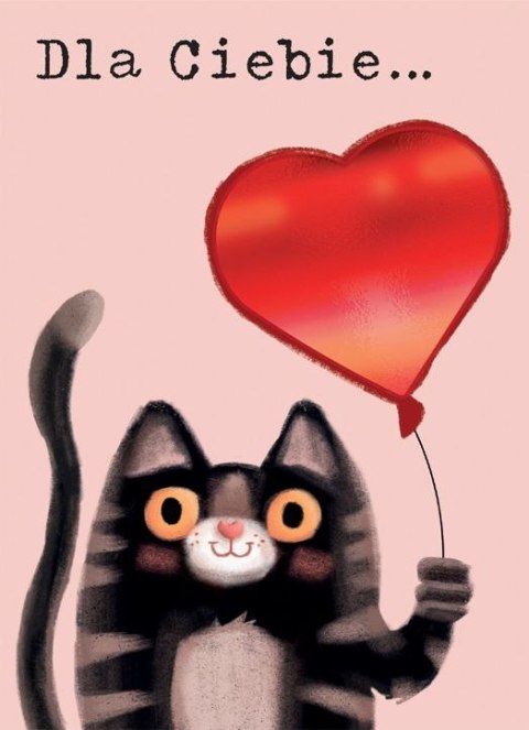 Kartka składana B6 Karnet B6 Walentynki KOT Z BALONEM Henry (5905701487547) Henry