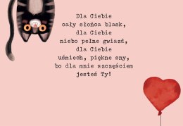 Kartka składana B6 Karnet B6 Walentynki KOT Z BALONEM Henry (5905701487547) Henry