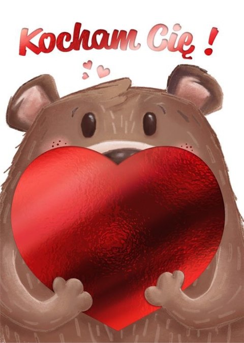 Kartka składana B6 Karnet B6 Walentynki MISIEK Henry (5905701487516) Henry