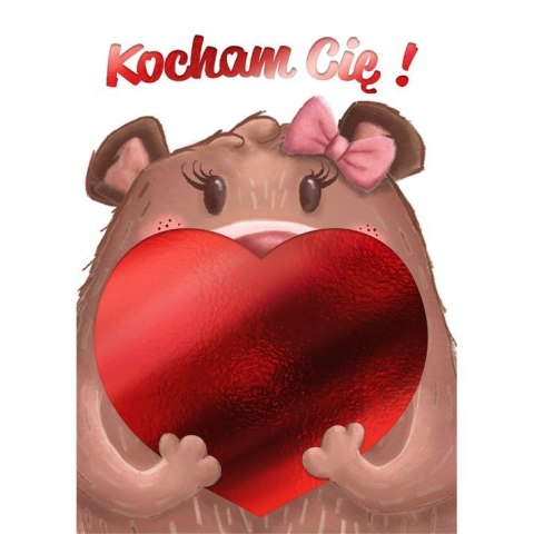 Kartka składana B6 Karnet B6 Walentynki MISKA Henry (5905701487509) Henry