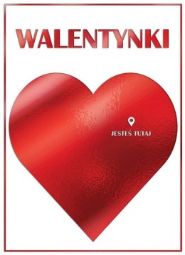 Kartka składana B6 Karnet B6 Walentynki SERCE I PINEZKA Henry (5905701487530) Henry