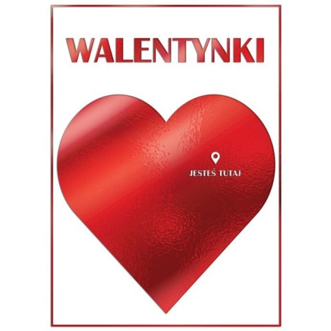 Kartka składana B6 Karnet B6 Walentynki SERCE I PINEZKA Henry (5905701487530) Henry
