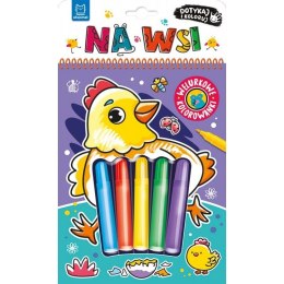 Książka dla dzieci Dotykaj i koloruj! Na wsi. Welurkowe kolorowanki Aksjomat Aksjomat