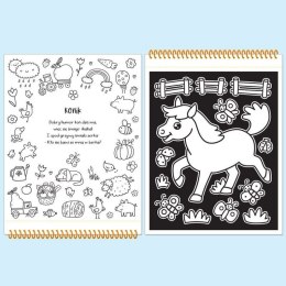 Książka dla dzieci Dotykaj i koloruj! Na wsi. Welurkowe kolorowanki Aksjomat Aksjomat