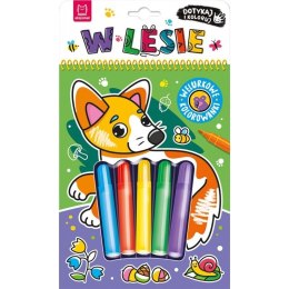 Książka dla dzieci Dotykaj i koloruj! W lesie. Welurkowe kolorowanki Aksjomat Aksjomat