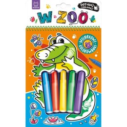 Książka dla dzieci Dotykaj i koloruj! W zoo. Welurkowe kolorowanki Aksjomat Aksjomat