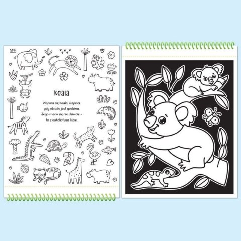 Książka dla dzieci Dotykaj i koloruj! W zoo. Welurkowe kolorowanki Aksjomat Aksjomat