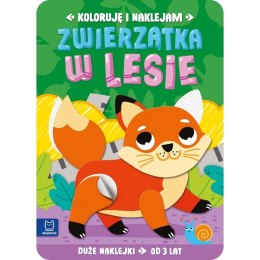 Książka dla dzieci Koloruję i naklejam. Zwierzątka w lesie. Duże naklejki od 3 lat Aksjomat Aksjomat