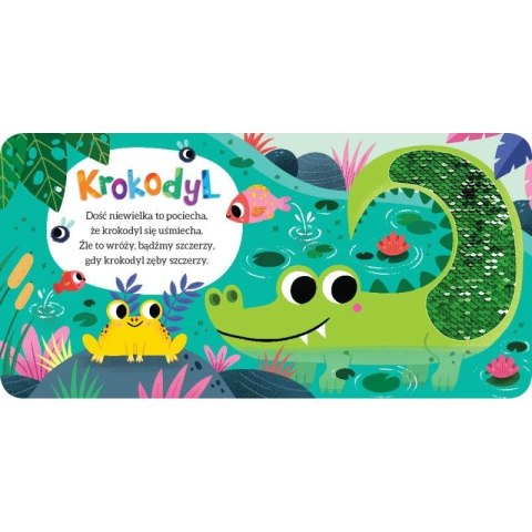 Książka dla dzieci Zwierzęta w dżungli. Książeczka z cekinami Aksjomat Aksjomat