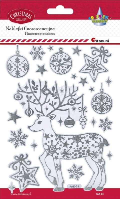 Naklejki świąteczne Craft-Fun Series Boże Narodzenie - świecące w ciemności Renifer Titanum (FAK-03) Titanum