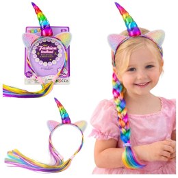 Opaska Z Rogiem Jednorożca Kolorowe Włosy Do Plecenia Warkoczy Lean (28039) Lean