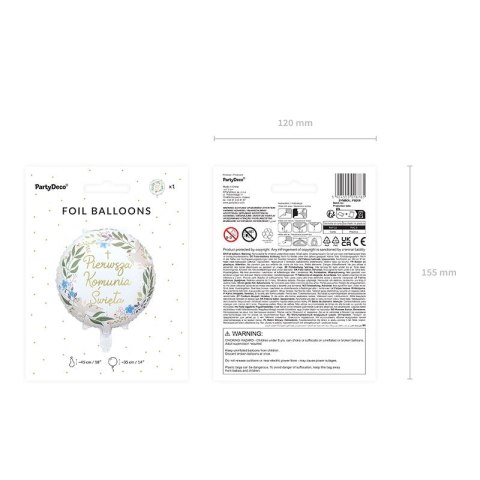 Balon foliowy Pierwsza Komunia Święta 18cal Partydeco (FB209) Partydeco