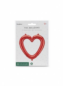 Balon foliowy Serce ramka, 86x83.5 cm, czerwony Partydeco (FB207P-007) Partydeco