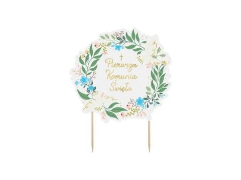 Dekoracja na tort Pierwsza Komunia Święta,16.7x20 cm Partydeco (KPT69) Partydeco