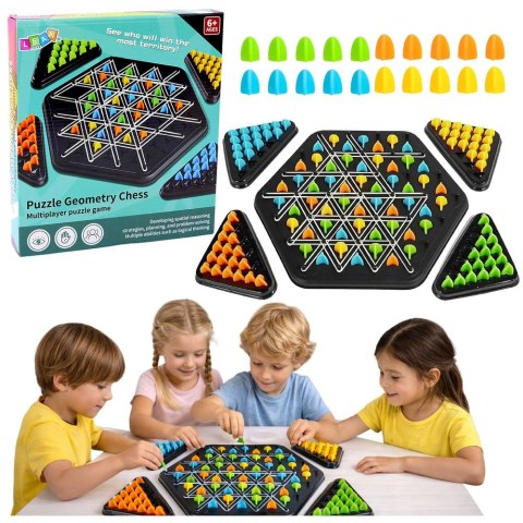 Gra strategiczna Rodzinna Edukacyjna Puzzle Geometryczne Trójkąty Lean (28906) Lean