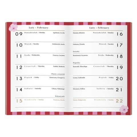 Kalendarz książkowy (terminarz) miękka oprawa FLOWERS A6 Interdruk (64 stony) Interdruk