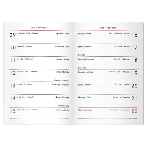 Kalendarz książkowy (terminarz) miękka oprawa HYBRYDA A5 Interdruk (64 stony) Interdruk