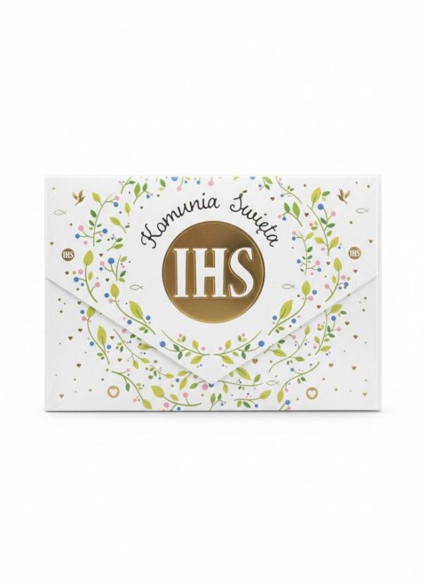 Kartka składana A5 A5 KOMUNIA listki IHS Henry (5905701485895) Henry