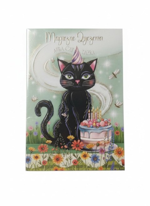 Kartka składana A5 Karnet A5 WITCH CAT Henry (5908451980979) Henry