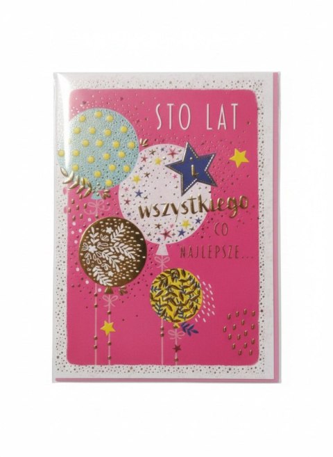 Kartka składana B6 Karnet B6 BALONY NA ROŻKU Henry (5908451982713) Henry