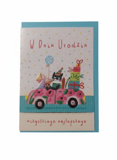 Kartka składana B6 Karnet B6 KOT W AUCIE Henry (5908451982706) Henry