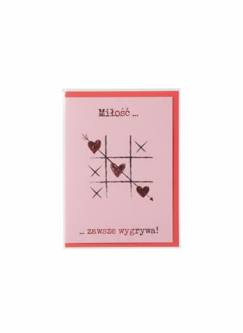 Kartka składana B6 Karnet B6 Walentynki kółko i krzyżyk Henry (5905701483761) Henry