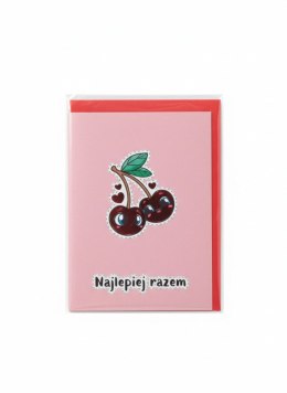 Kartka składana B6 Karnet B6 Walentynki wisienki Henry (5905701483754) Henry