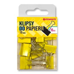 Klipy kanarkowe TT8322 19mm kanarkowy Penmate (klipsy kolorowe 19mm) Penmate