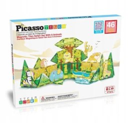Klocki magnetyczne PICASSO TILES Zestaw 46 Elementy Safarii Orbico Sp. Z O.o. (PTQ12) Orbico Sp. Z O.o.