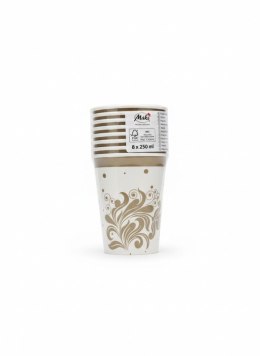 Kubek jednorazowy maki Kropki, Ornamenty, Złote papier 250ml Pol-mak (KM01_OG_054602) Pol-mak