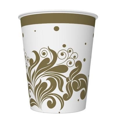 Kubek jednorazowy maki Kropki, Ornamenty, Złote papier 250ml Pol-mak (KM01_OG_054602) Pol-mak