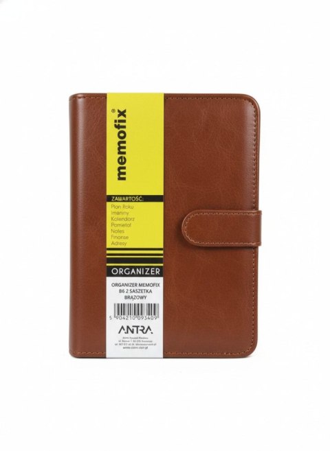 Organizer B6 MEMOFIX z saszetką brązowy Antra Antra