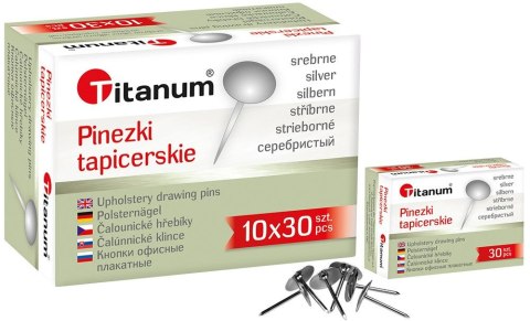 Pinezki tapicerskie Titanum srebrne 30 szt. Titanum