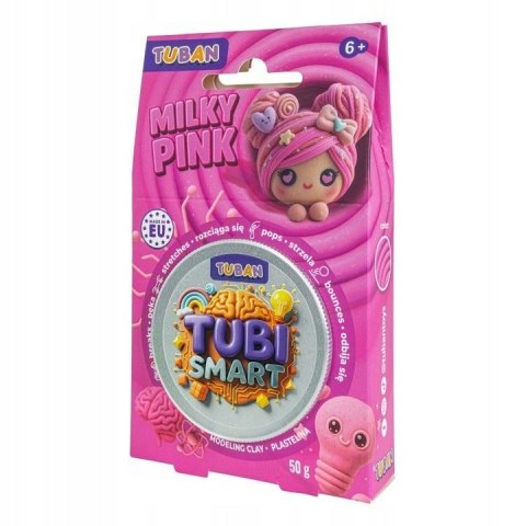 Plastelina 1 kol. Tubi Smart Milky pink różowa 50g Tuban (TU8502) Tuban