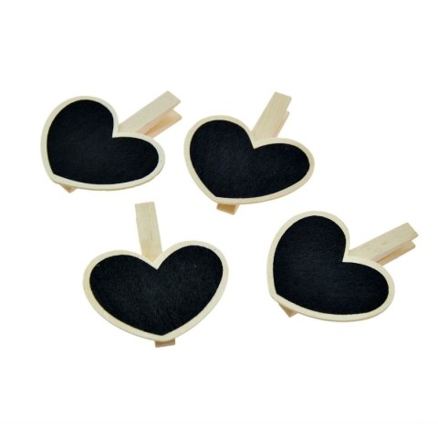 Serce klamerki z tablicówką 4 sztuki czarny Arpex (WA9939) Arpex