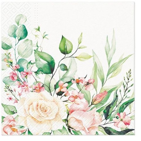 Serwetki Lunch Floral Moments mix nadruk bibuła [mm:] 330x330 Paw (SDL136700) Paw
