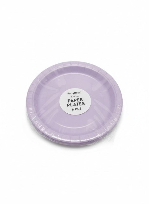 Talerz jednorazowy lawenda papier śr. 180mm 6 szt Partydeco (TPP90-002) Partydeco