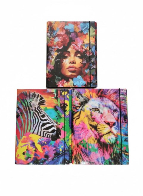 Teczka kartonowa na gumkę 4cm Afryka B4 mix VauPe (310/97) VauPe