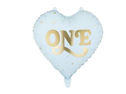 Balon foliowy Serce 'One', 45 cm, jasny niebieski 18cal Partydeco (FB390-001J) Partydeco
